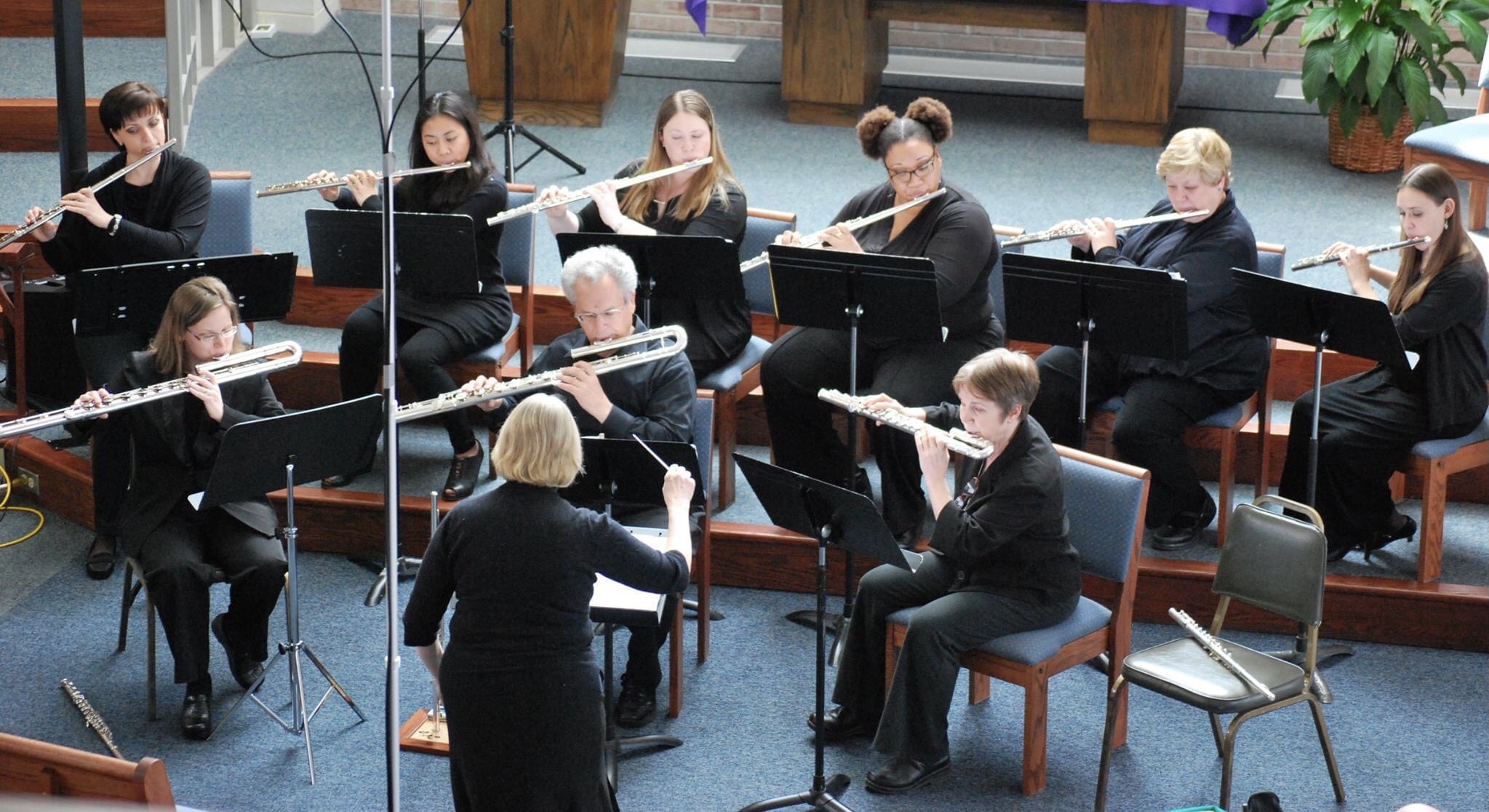 Baltimore Flute Choir in rehearsal